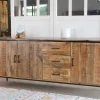 Meuble House Grande enfilade en bois massif et métal "Mango" multi rangements Online