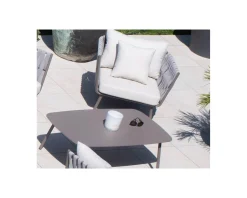 Meuble House Grande table basse design rectangle en aluminium gris "Chinon" Best