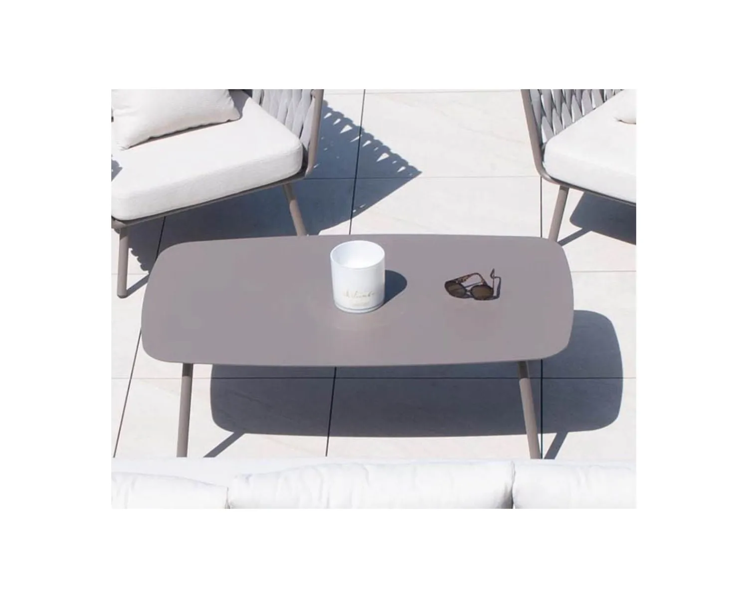 Meuble House Grande table basse design rectangle en aluminium gris "Chinon" Best