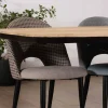 Meuble House Grande table de repas 300cm manguier massif finition sablée bords biseautés noirs et pieds étoile "Pise" Sale