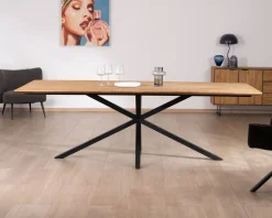 Meuble House Grande table de repas en teck recyclé et pieds mikado 