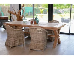 Meuble House Grande table de repas en teck recyclé 8/10 personnes