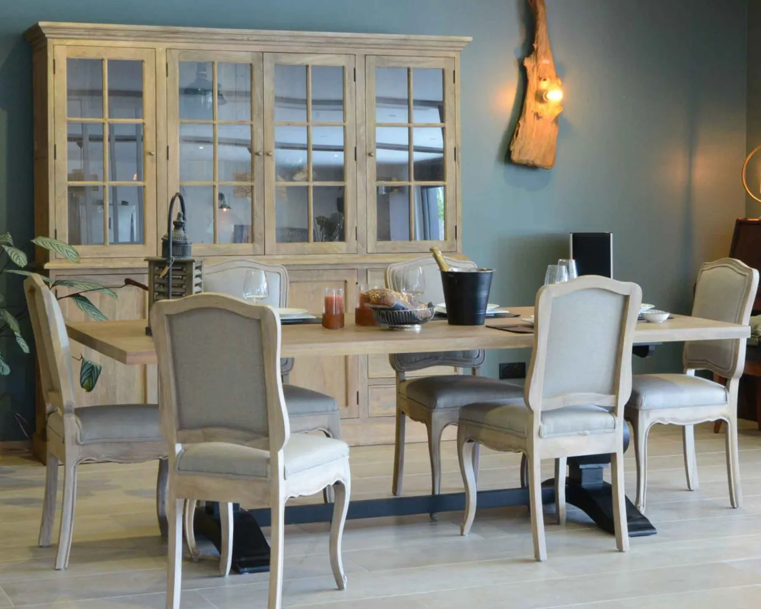 Meuble House Grande table de repas 8/10 places style chic noire et bois "Legacy" Best