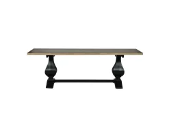 Meuble House Grande table de repas 8/10 places style chic noire et bois
