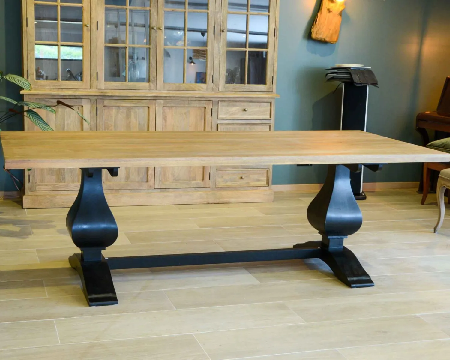 Meuble House Grande table de repas 8/10 places style chic noire et bois "Legacy" Best