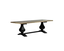 Meuble House Grande table de repas 8/10 places style chic noire et bois