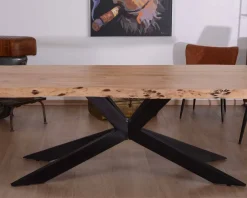 Meuble House Grande table à manger plateau 280 cm acacia massif et pieds métal 