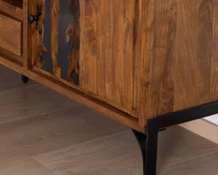 Meuble House Grand meuble TV 200cm style ethnique avec motif résine