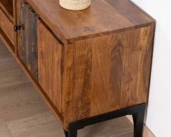 Meuble House Grand meuble TV 200cm style ethnique avec motif résine