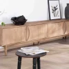 Meuble House Grand meuble TV contemporain 240cm en manguier 4 portes "Cabure" Best