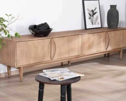 Meuble House Grand meuble TV contemporain 240cm en manguier 4 portes "Cabure" Best