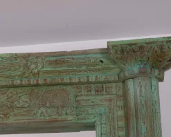 Meuble House Grand miroir avec cadre indien en bois "Vieille Porte" pièce unique Outlet
