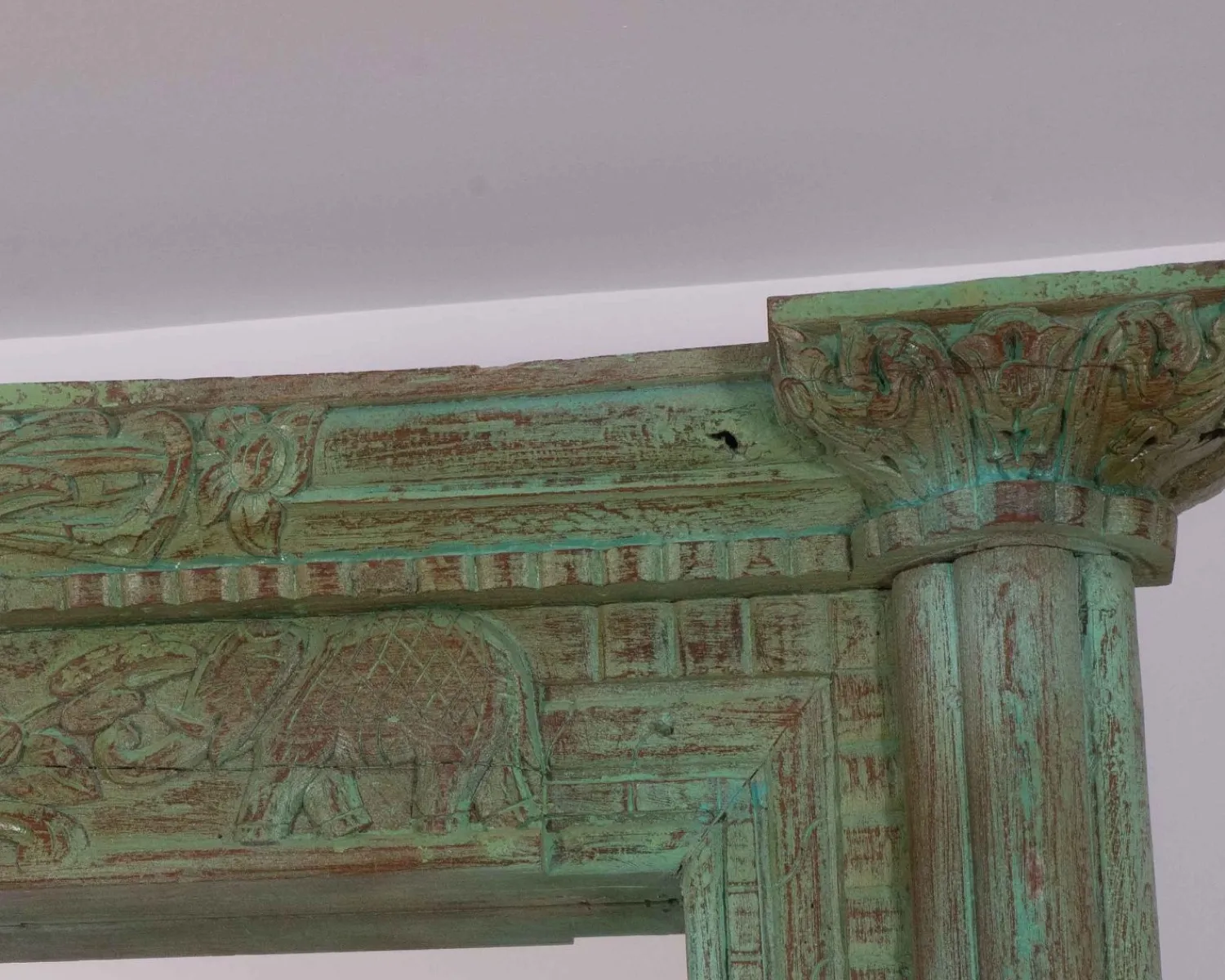 Meuble House Grand miroir avec cadre indien en bois "Vieille Porte" pièce unique Outlet