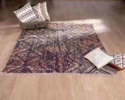 Meuble House Grand tapis en coton imprimé esprit aztèque 180x270cm