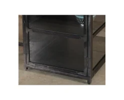 Meuble House Ilot de cuisine en bois et métal noir 150 cm