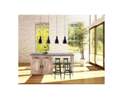 Meuble House Îlot central en manguier et granit avec coin repas "Grand Chef" Online