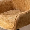 Meuble House Lot de 2 chaises avec accoudoirs en tissu jaune et pied métal pivotant "Ewing" Hot