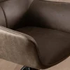 Meuble House Lot de 2 chaises avec accoudoirs sur pied rotatif "Ritchey" tissu microfibre kaki