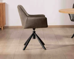 Meuble House Lot de 2 chaises avec accoudoirs sur pied rotatif