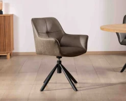 Meuble House Lot de 2 chaises avec accoudoirs sur pied rotatif
