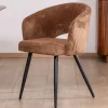 Meuble House Lot de 2 chaises contemporaines "Sonate" en velours marron et pieds en métal