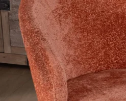Meuble House Lot de 2 chaises contemporaines et enveloppantes en tissu bouclé terracotta "Kandy" Outlet