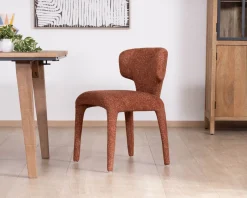 Meuble House Lot de 2 chaises contemporaines avec habillage intégral en tissu terracotta “Milano” New