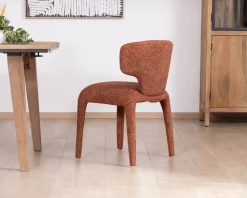 Meuble House Lot de 2 chaises contemporaines avec habillage intégral en tissu terracotta “Milano” New