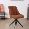 Meuble House Lot de 2 chaises contemporaines en tissu terracotta "Webber" pied pivotant noir Discount