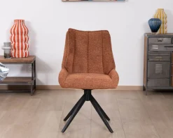 Meuble House Lot de 2 chaises contemporaines en tissu terracotta
