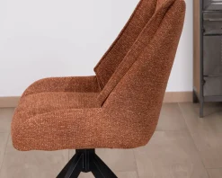 Meuble House Lot de 2 chaises contemporaines en tissu terracotta