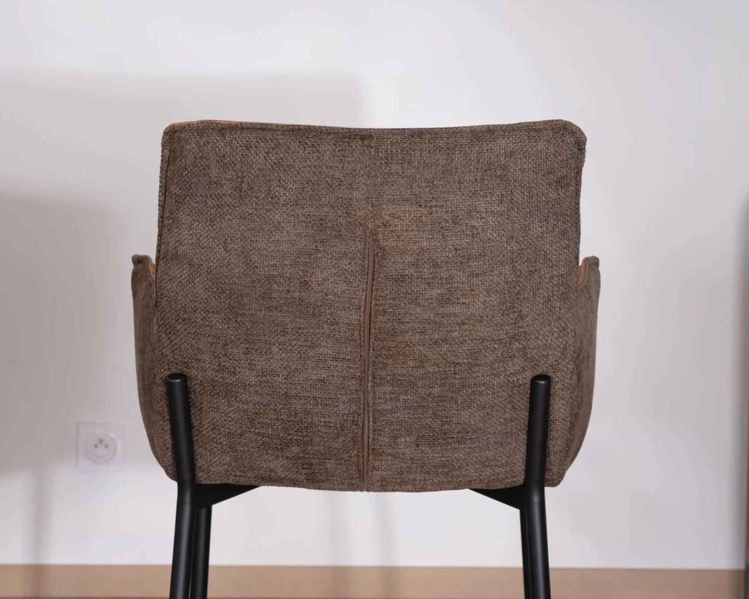 Meuble House Lot de 2 chaises de bar bi-matière cognac et marron "Lokka" esprit rétro