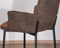 Meuble House Lot de 2 chaises de bar bi-matière cognac et marron