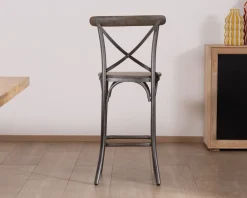 Meuble House Lot de 2 chaises de bar gris foncé