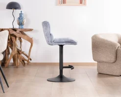 Meuble House Lot de 2 chaises de bar matelassées réglables en hauteur