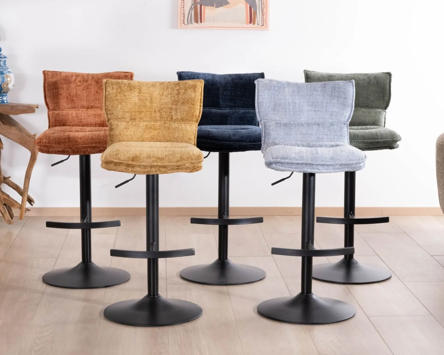 Meuble House Lot de 2 chaises de bar matelassées réglables en hauteur "Topley" coloris terracotta Online
