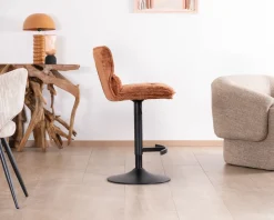 Meuble House Lot de 2 chaises de bar matelassées réglables en hauteur