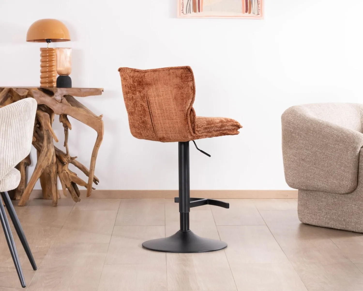 Meuble House Lot de 2 chaises de bar matelassées réglables en hauteur "Topley" coloris terracotta Online
