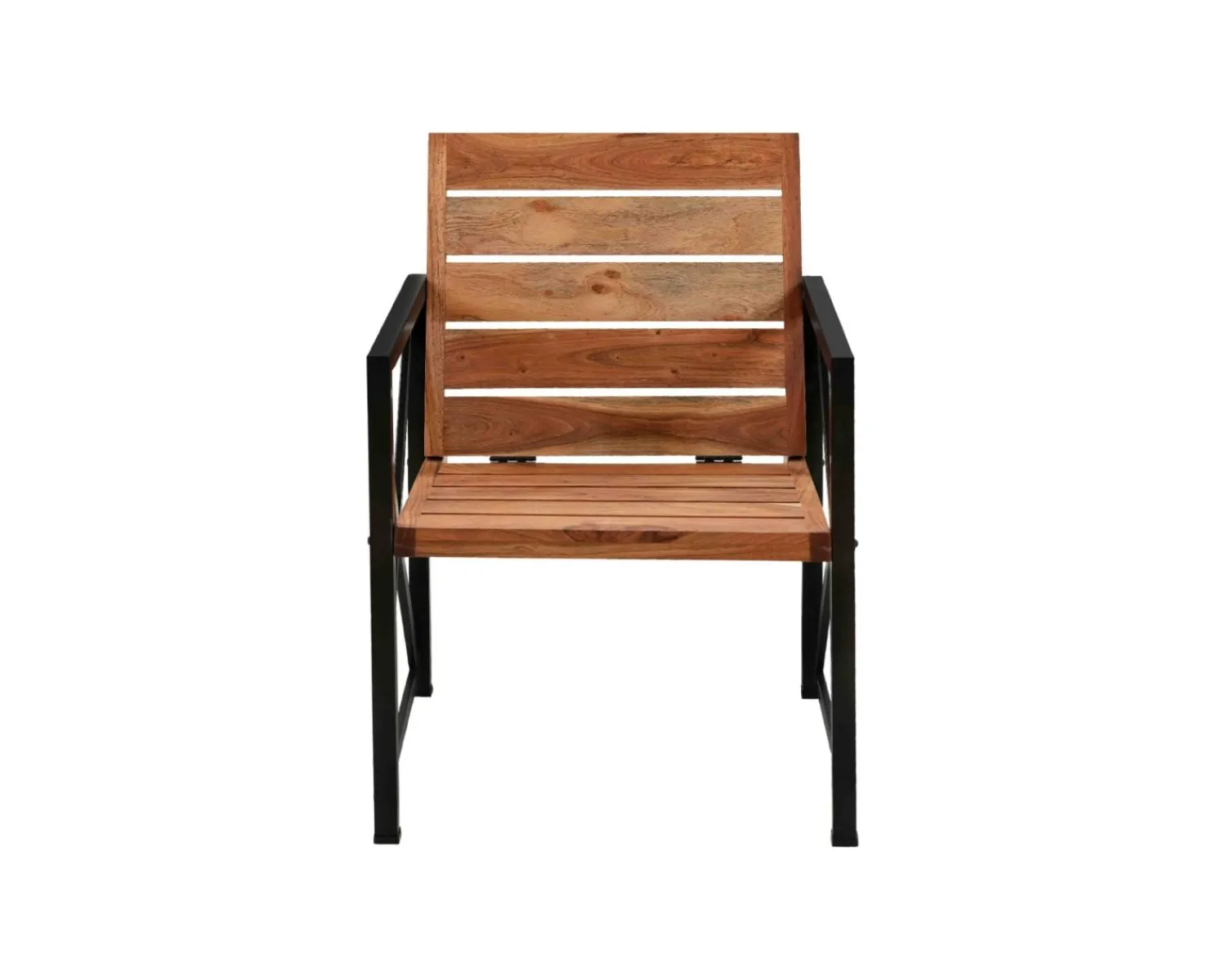 Meuble House Lot de 2 chaises de jardin en bois et métal "Gardénia" Discount