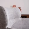 Meuble House Lot de 2 chaises de repas contemporaines "Riméno" en tissu gris et pieds en métal Clearance