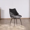 Meuble House Lot de 2 chaises de repas contemporaines design "Niko" tissu anthracite Best