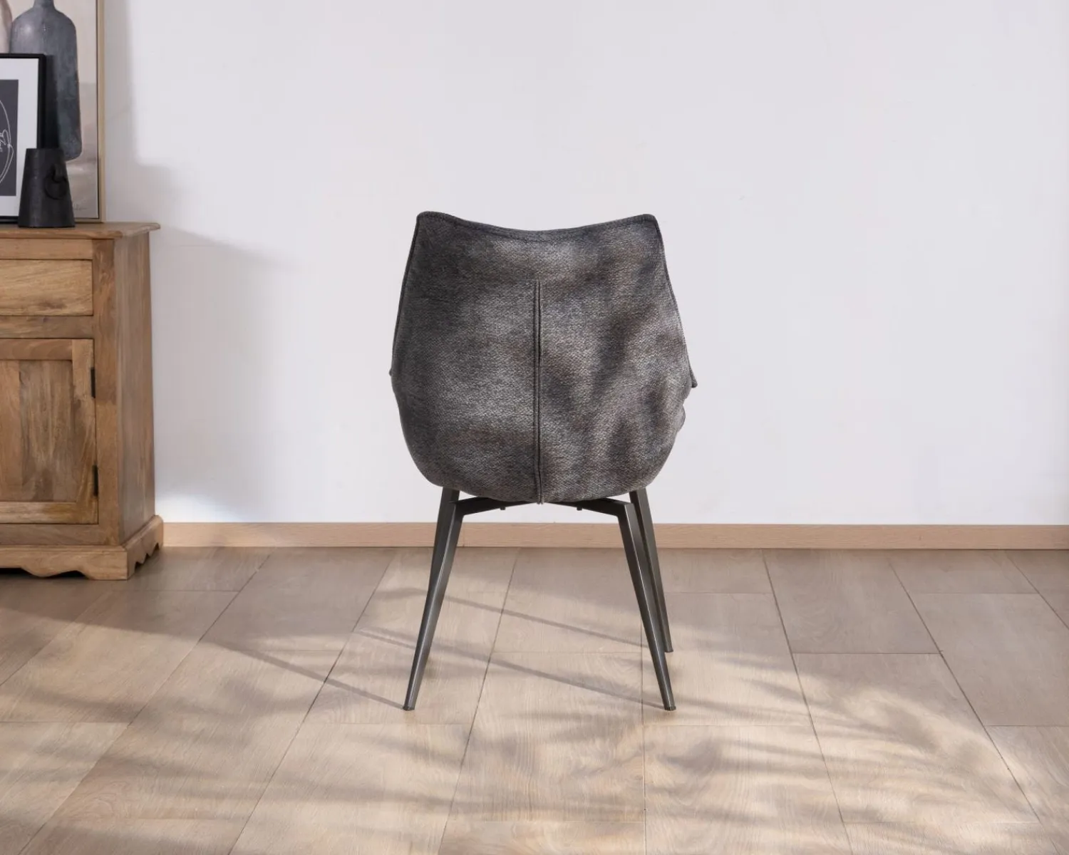 Meuble House Lot de 2 chaises de repas contemporaines design "Niko" tissu anthracite Best