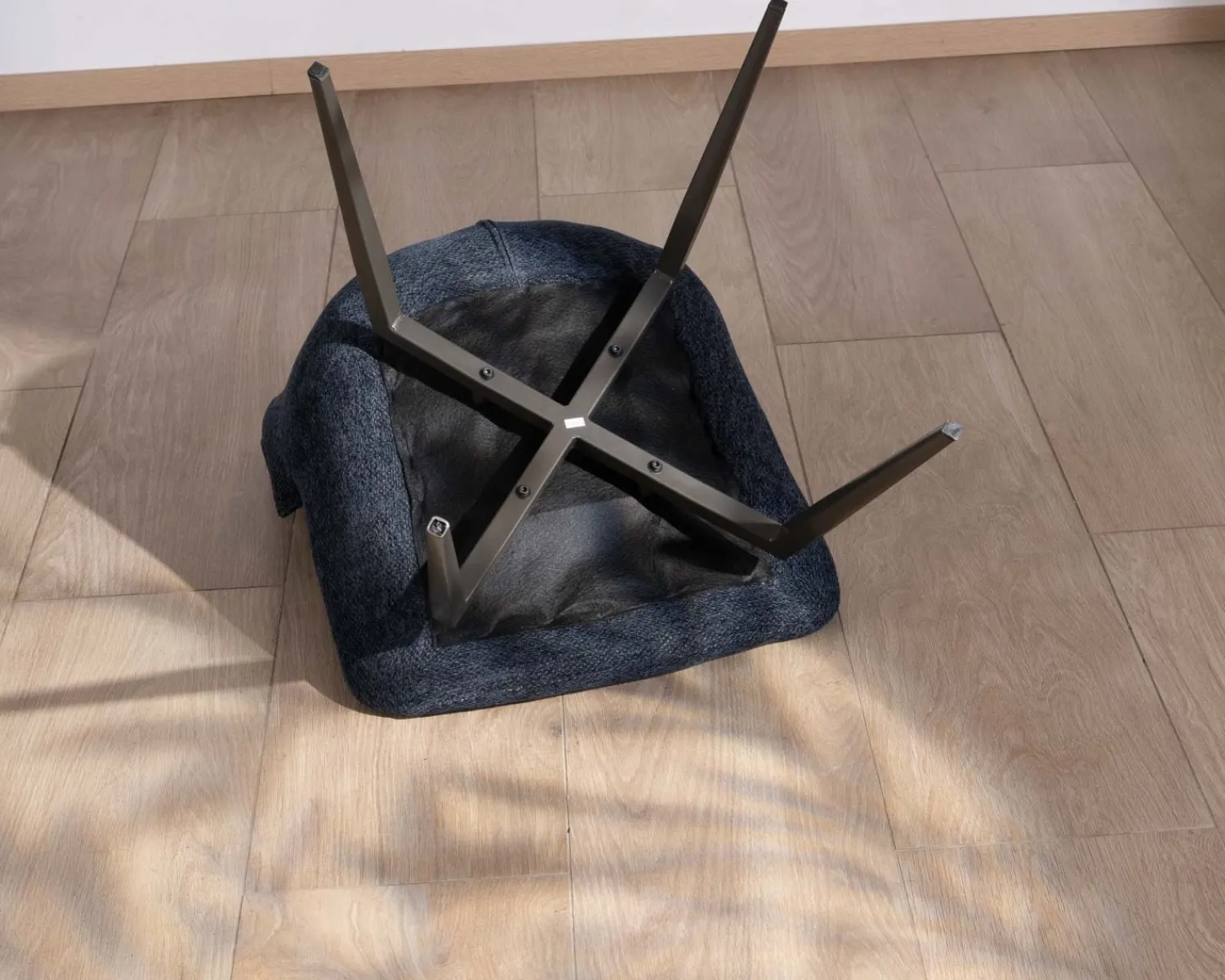 Meuble House Lot de 2 chaises de repas contemporaines design "Niko" tissu anthracite Best
