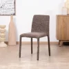 Meuble House Lot de 4 chaises de repas contemporaines en tissu cacao tramé “Otto” revêtement intégral et lignes épurées Sale