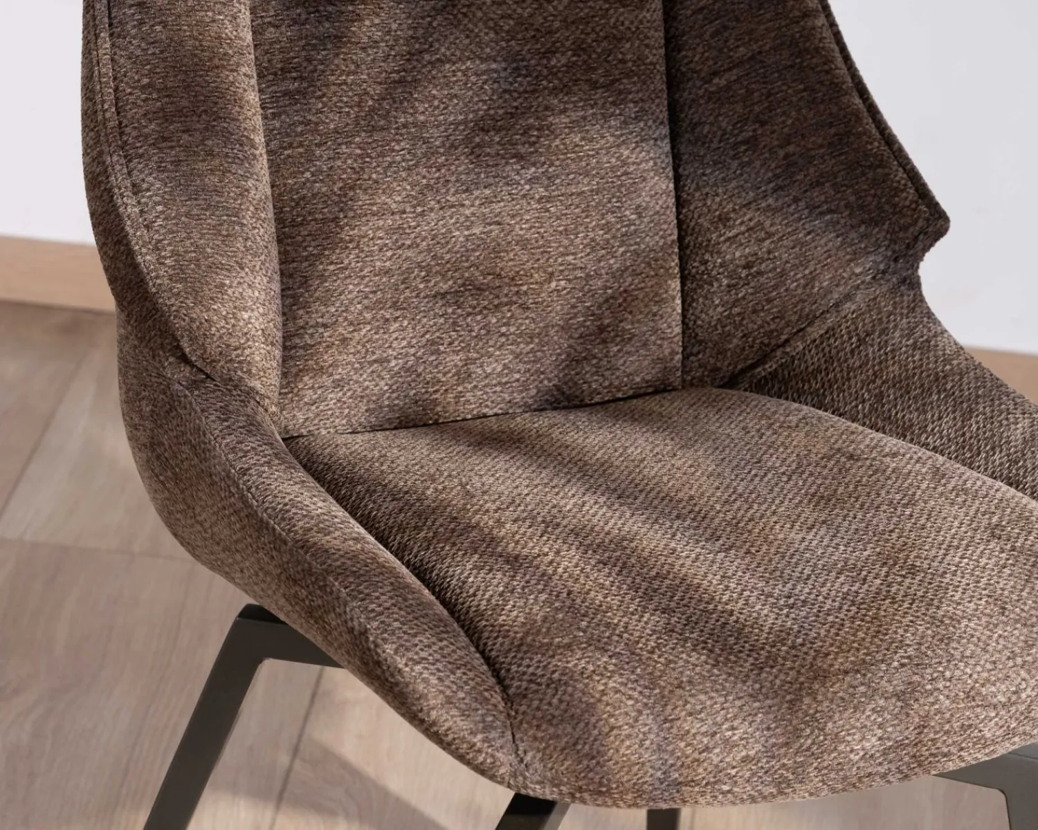 Meuble House Lot de 2 chaises de repas couleur chocolat et pieds métal design "Niko" Hot