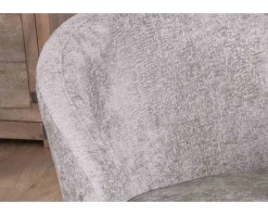 Meuble House Lot de 2 chaises de repas design en tissu gris clair et pieds métal noirs 