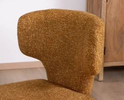 Meuble House Lot de 2 chaises de repas design “Milano” revêtement intégral tissu jaune moutarde Discount