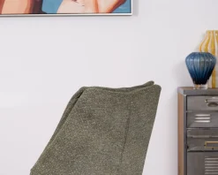 Meuble House Lot de 2 chaises de repas design contemporain en tissu vert