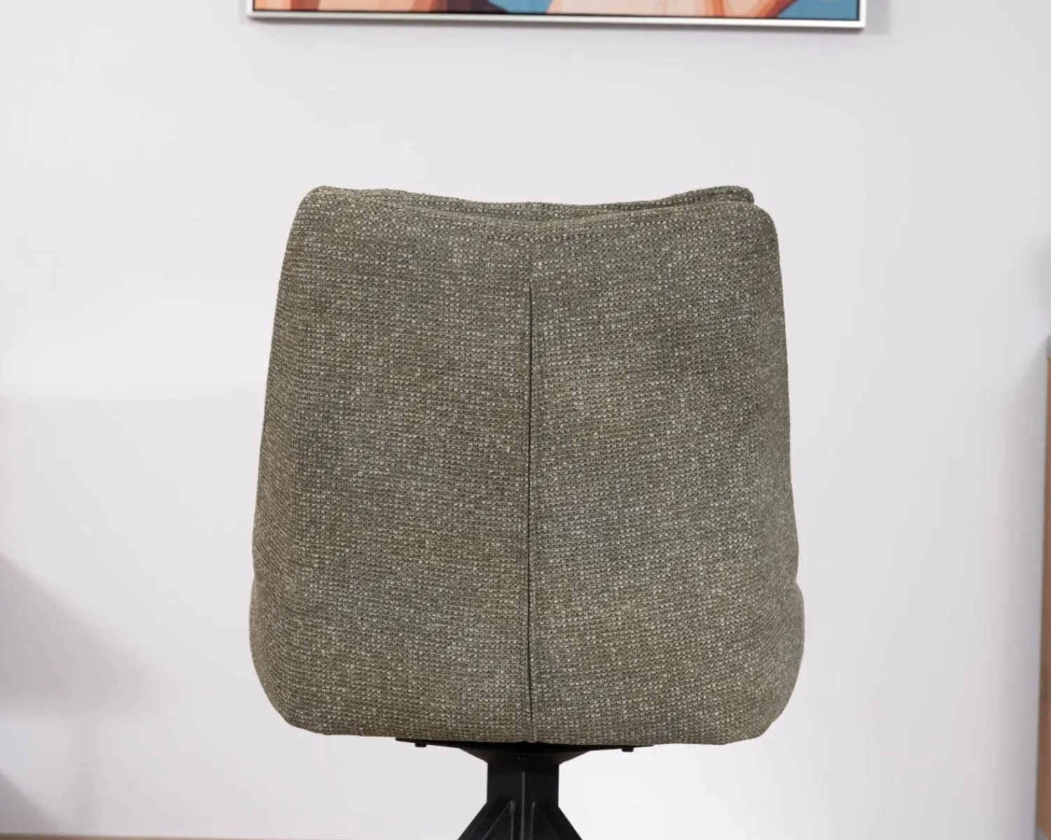 Meuble House Lot de 2 chaises de repas design contemporain en tissu vert "Webber" pied pivotant en métal noir Best
