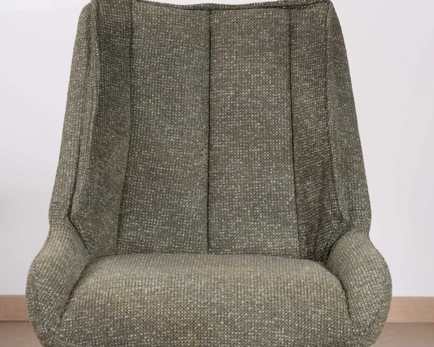 Meuble House Lot de 2 chaises de repas design contemporain en tissu vert "Webber" pied pivotant en métal noir Best